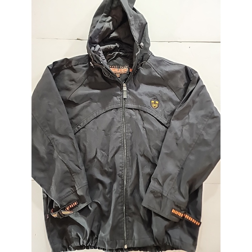 Phat Farm‎ S.U.G. Utility Jacket Men's 2XL Black Hooded Vintage 90s Outerwear